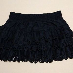 Gabriella Rocha L Eyelet Ruffle Skirt Navy