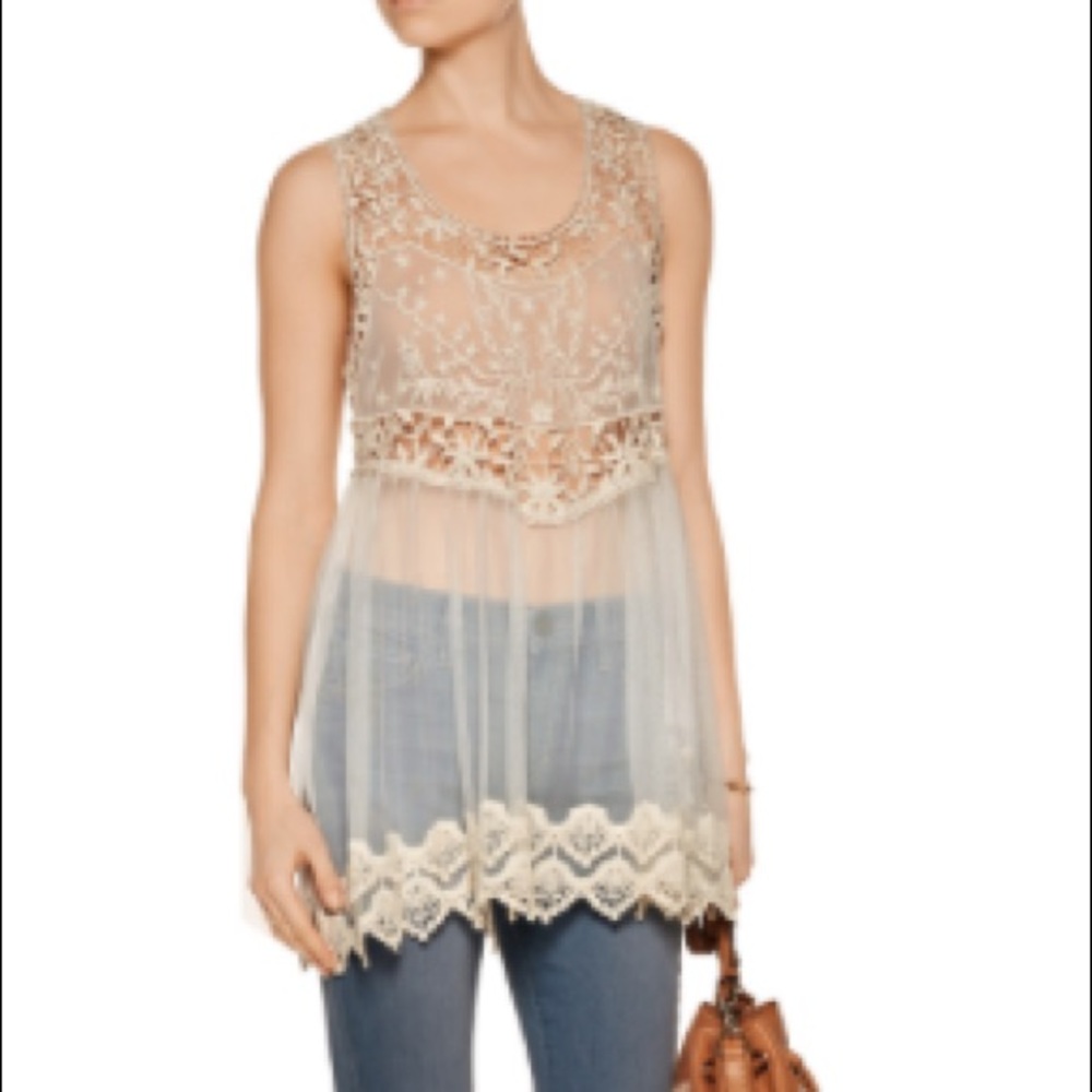 Alice + Olivia sheer racerback cover up / top.