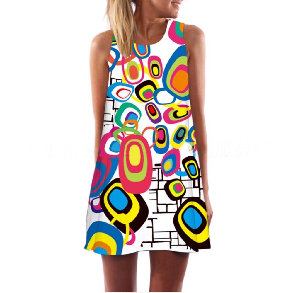 🌸🌷H P🌸🌷NWT ADORABLE RETRO COLORFUL MINI DRESS