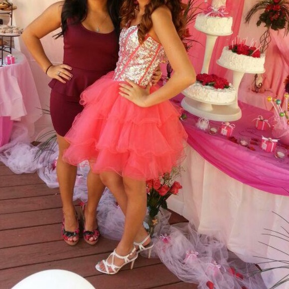 bright pink shortened dress - Picture 5 of 5