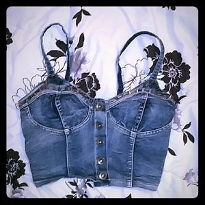 Super cute denim bustier top
