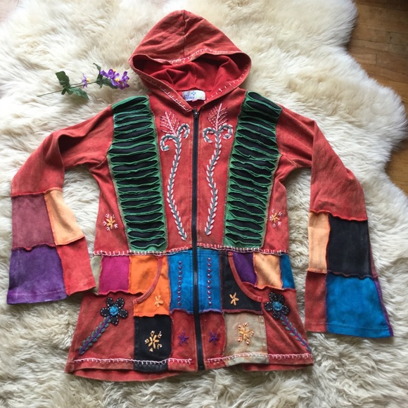 Happy Colors Tops - Happy Colors Bohemian Sweatshirt Hoodie