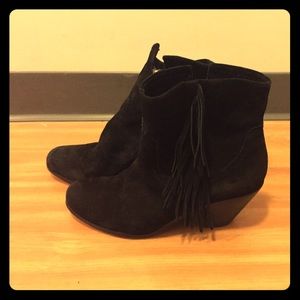 Sam Edelman Black Fringe Suede Boots