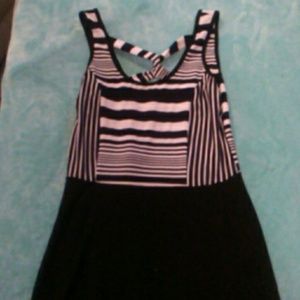 Black and white striped SKATER DRESS