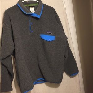 Nickel and blue Patagonia synchilla fleece