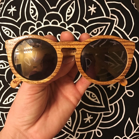 Accessories - Proof Hayburn Wooden Sunglasses Zebra/Gold