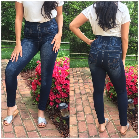 Bchic Pants - High Waist Denim Ankle Leggings