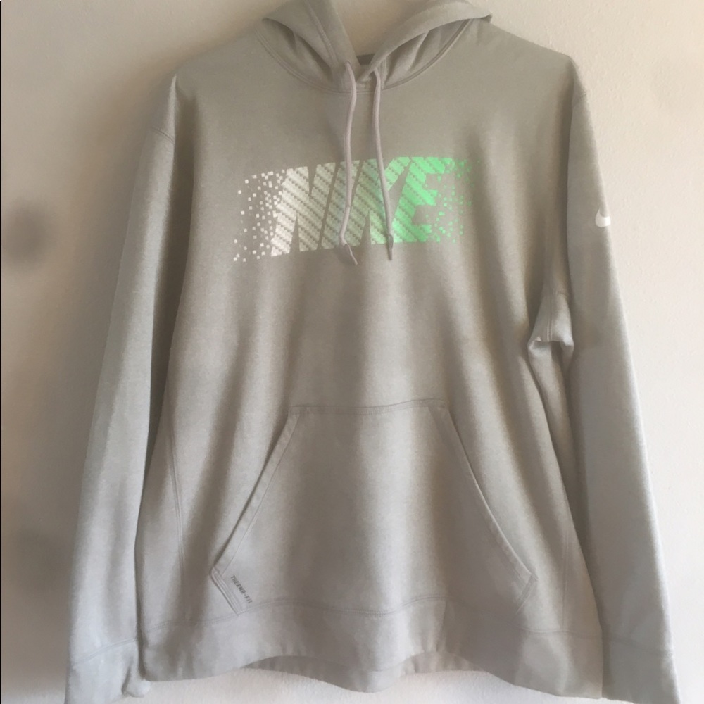 Men's Nike hooded pullover, green Nike lettering