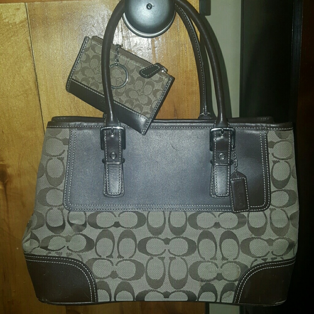 Coach handbag and wristlet