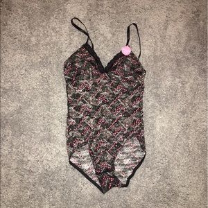 Black with pink body suit