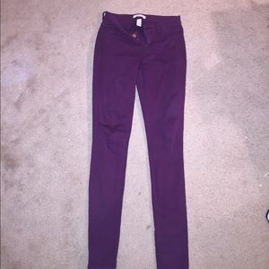 Purple skinny jeans, size 2. Refuge brand.