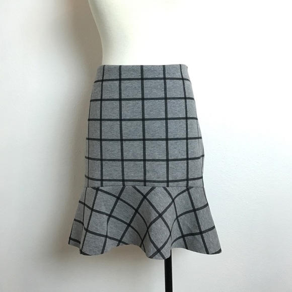 🆕 LOFT Windowpane Skater Skirt - Picture 1 of 2