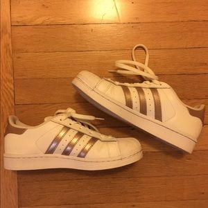Rose gold adidas superstar women's sneaker