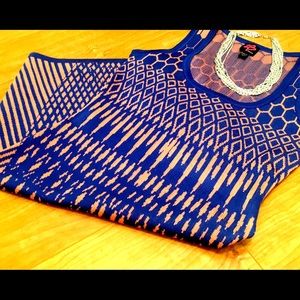 Coral and Blue Bebe dress