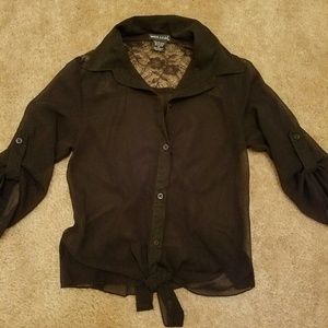 Wet Seal Sheer black blouse