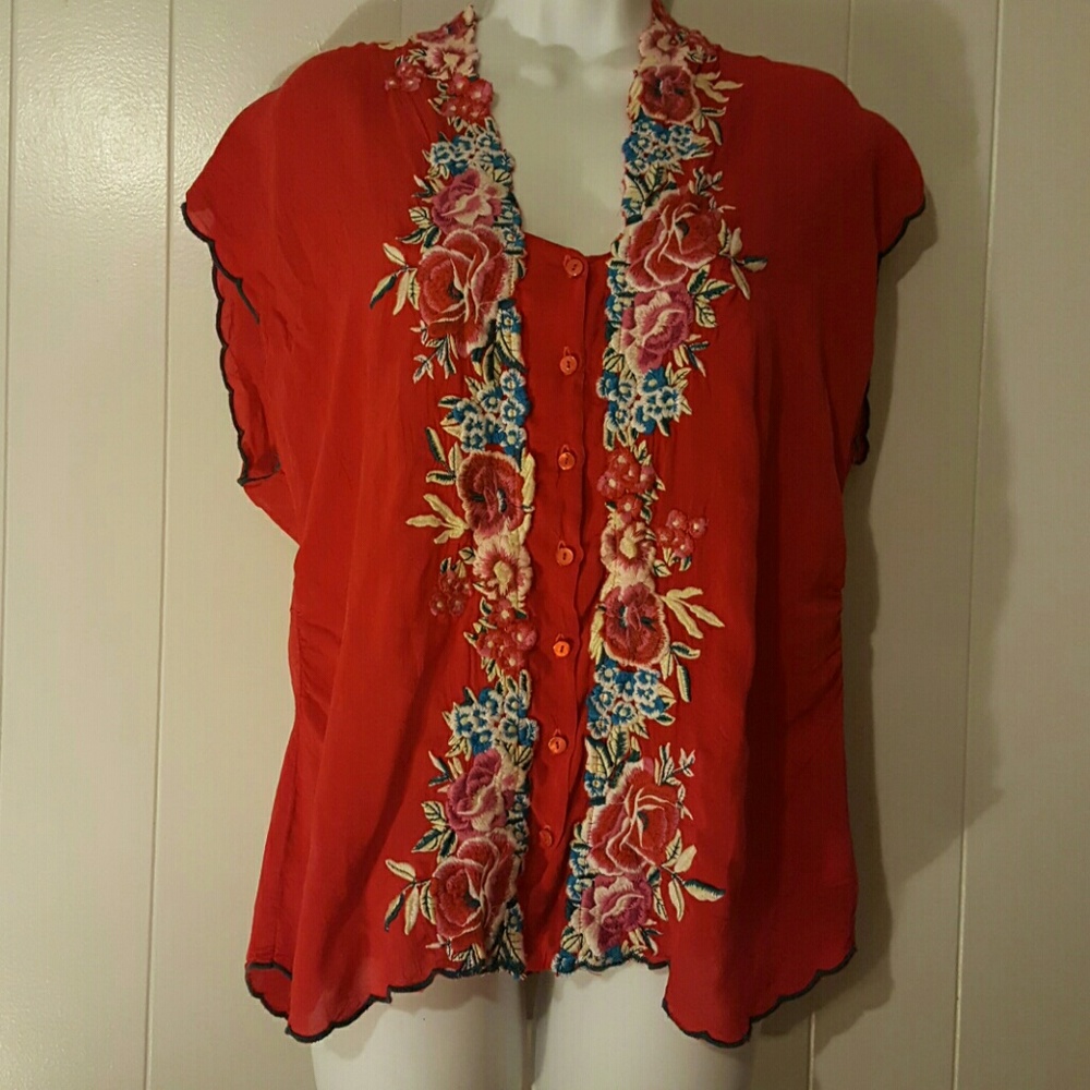 Gorgeous bohemian Johnny Was blouse.