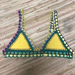 Yellow crochet bikini set