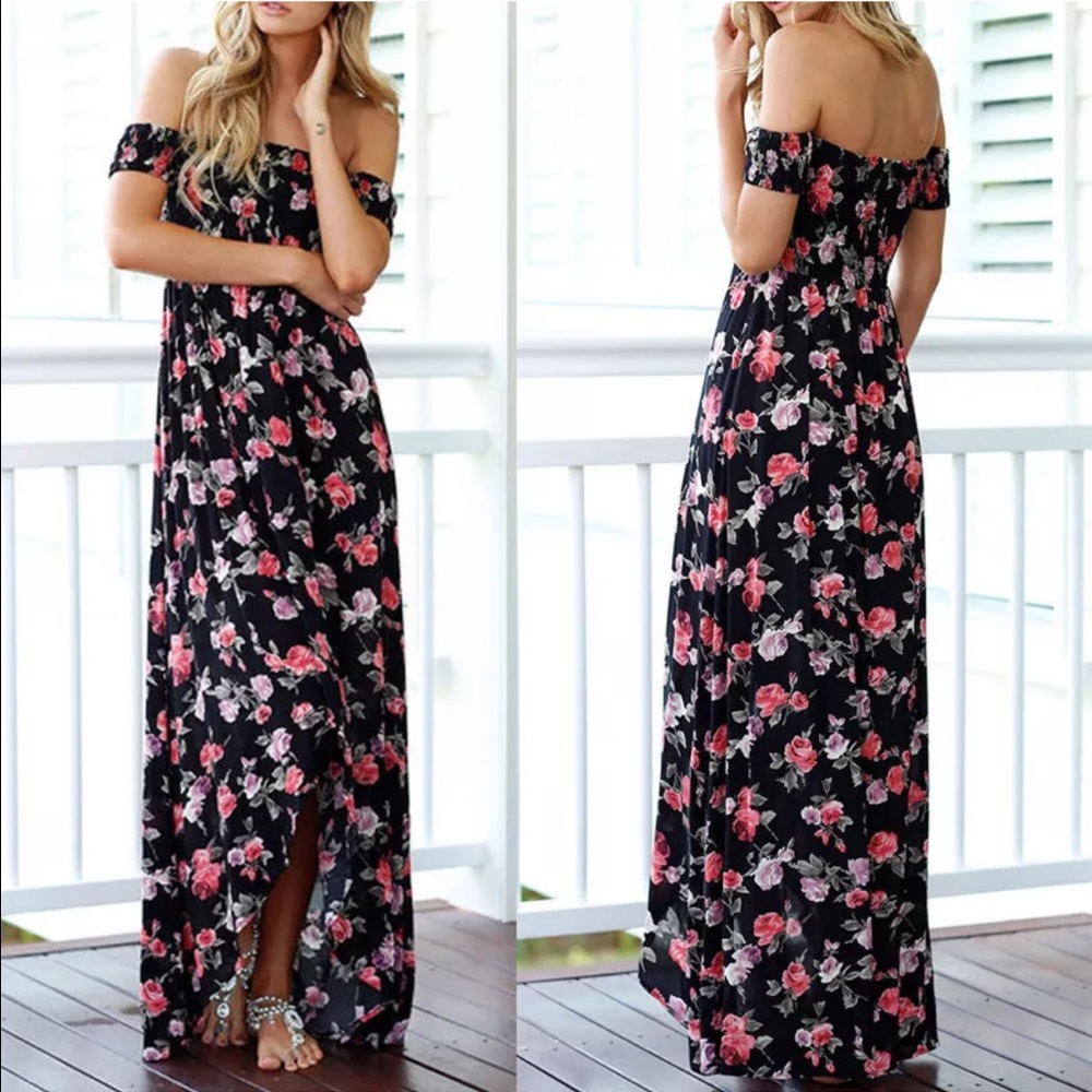 Off shoulder maxi dress