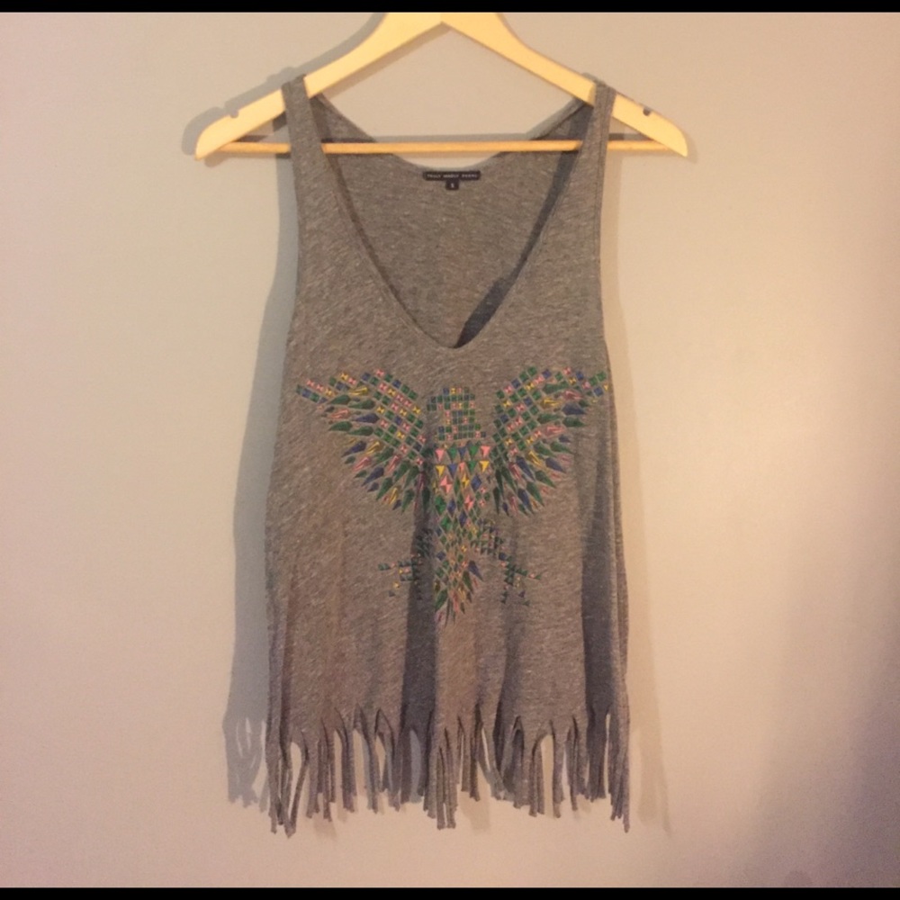 Last chance to buy! Fringe and eagle tank top.