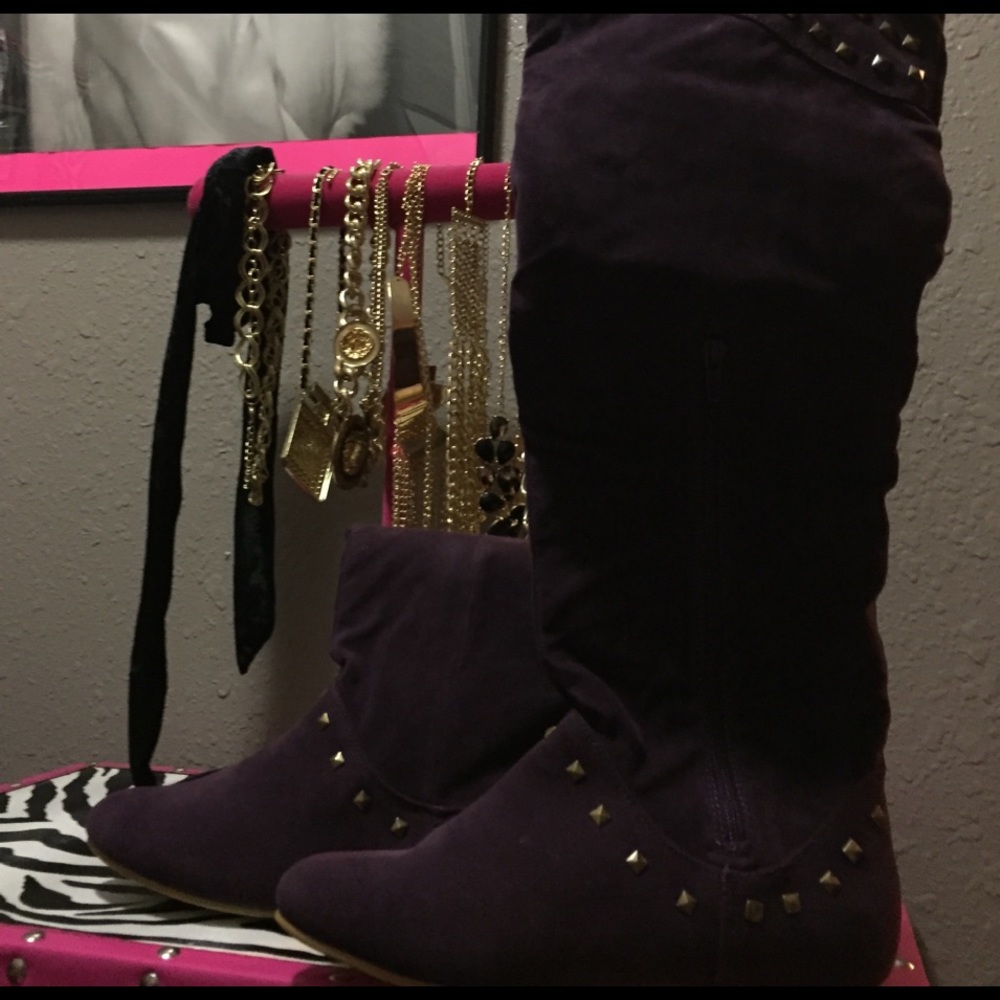 Deep purple boots