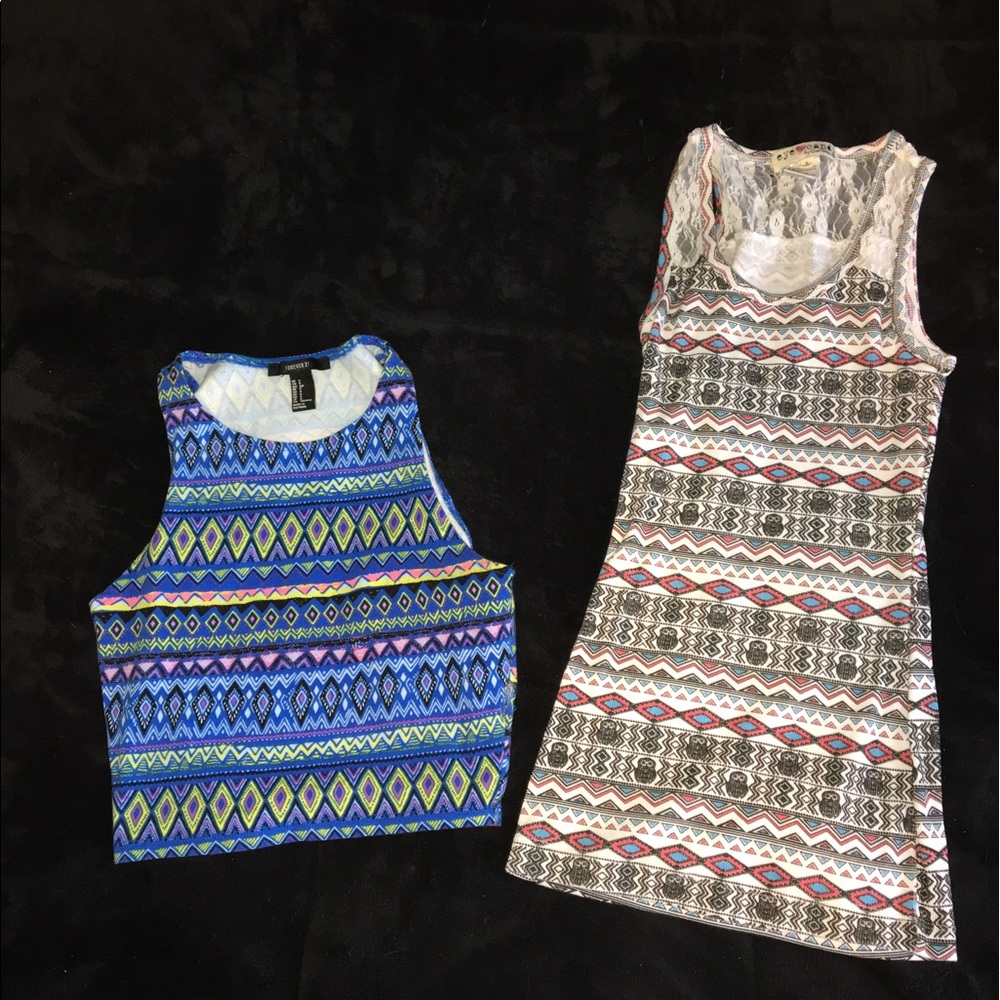 Two tribal print shirts