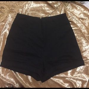 High waist black shorts