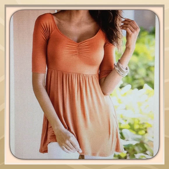 Boston Proper Tops - Babydoll Top by Boston Proper in Apricot color, NEW ✔️