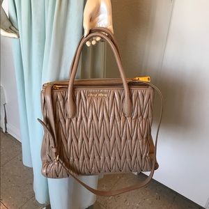 Miu Miu Matelasse Nappa Leather Tote