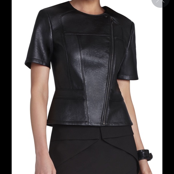 BCBG Jackets & Blazers - Dayne Faux-Leather Cropped Jacket