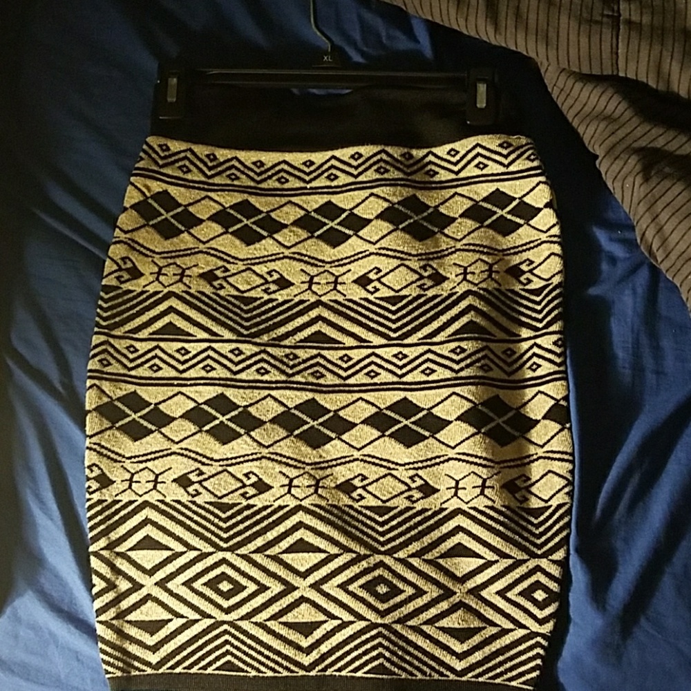 Either high waisted or above knee skirt.