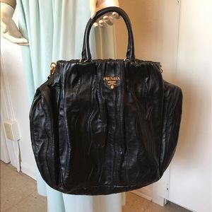 Prada Black Leather Satchel Handbag