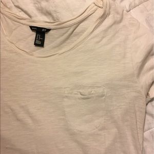 H&M Basic White Pocket Tee