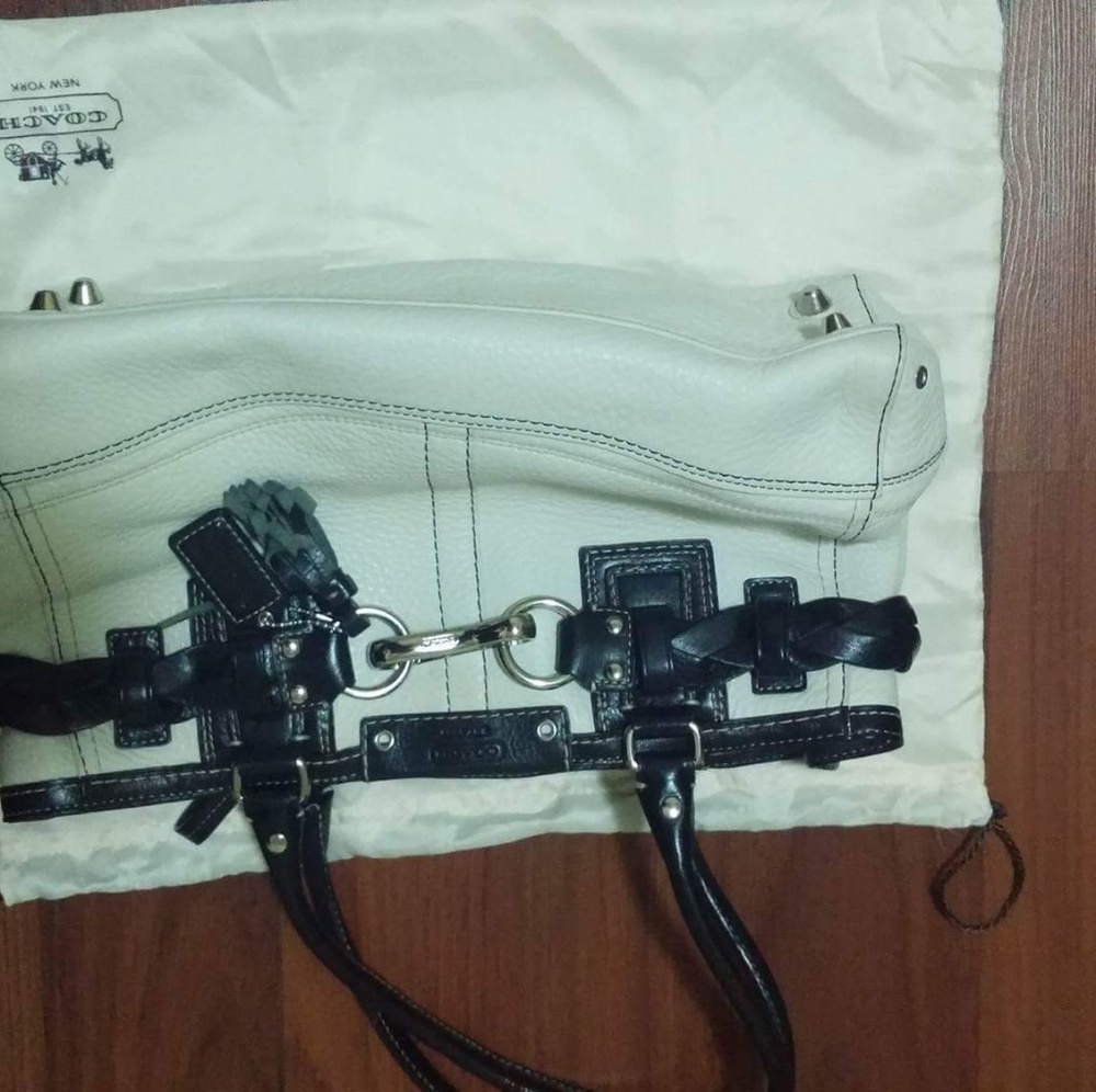 Authentic black & white coach purse!
