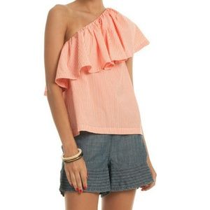 TRINA TURK  Mayreau One-Shoulder Poplin Top
