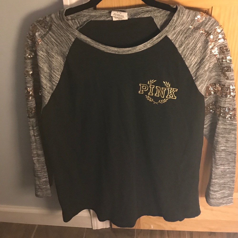 Baseball style black PINK top