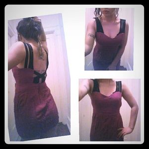 Plum purple strappy mini dress with back cutout