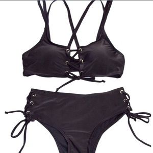 Lace-Up Crisscross Push up Padded Bikini set
