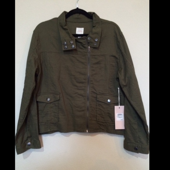 Sun & Shadow Jackets & Blazers - Green Military/ Utility Jacket