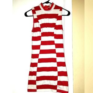 Red & White striped dress