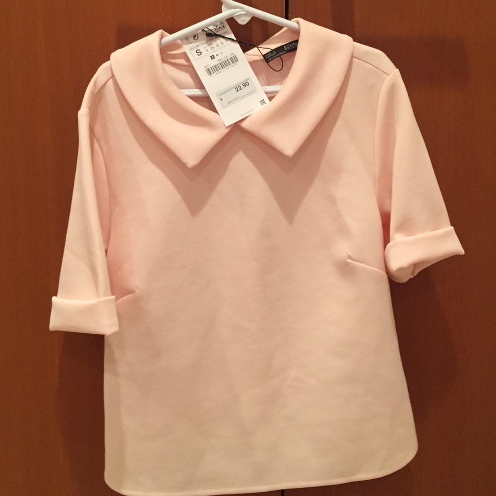 LIGHT PINK PETER PAN COLLAR ZARA