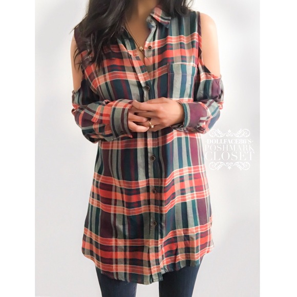 Urban Outfitters Tops - UO Cold Shoulder Flannel