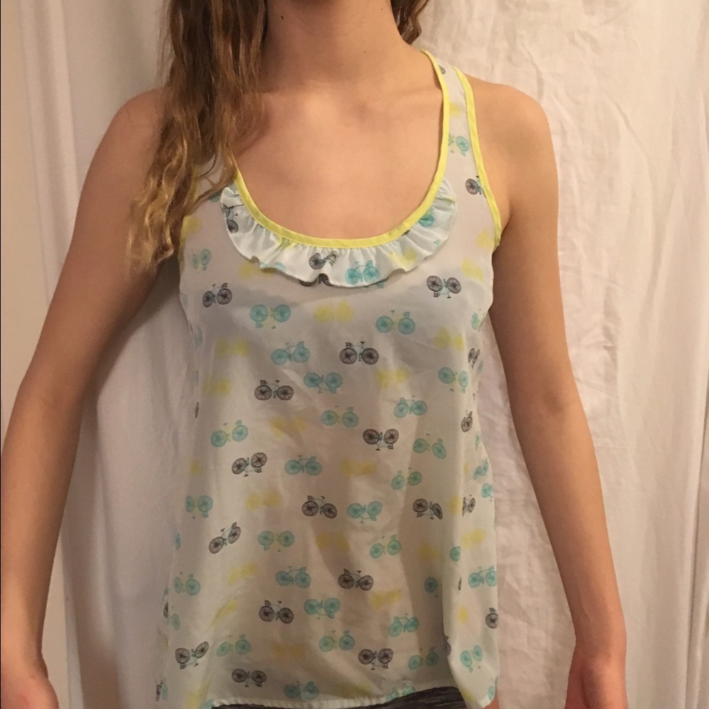 Candies Bicycle 🚴 Print Sheer Racer Back Tank