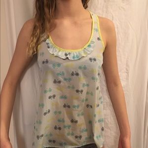 Candies Bicycle 🚴 Print Sheer Racer Back Tank