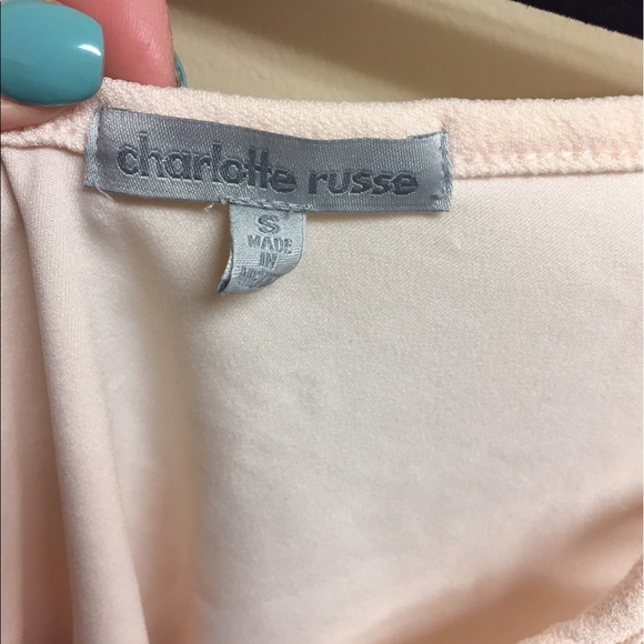 Charlotte Russe Off The Shoulder Top in Light Pink - Picture 3 of 3