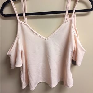 Charlotte Russe Off The Shoulder Top in Light Pink