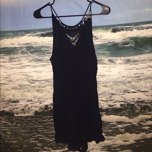 Navy blue Crocheted Halter Romper