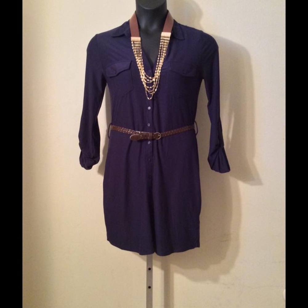 Navy Shirt Dress (NEW)
