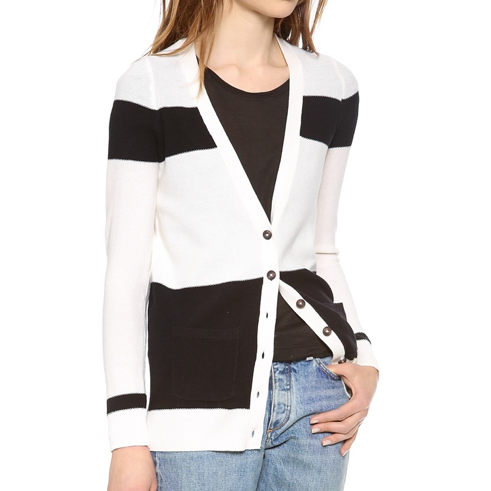 SOLD Madewell cotton color block stripe cardigan - Picture 2 of 2
