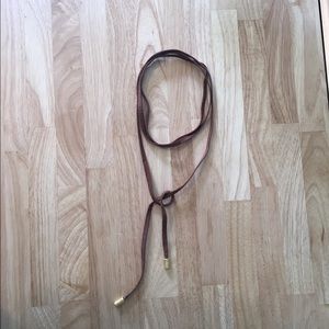 Nude Suede Leather Wrap/ Choker (deepest nude)