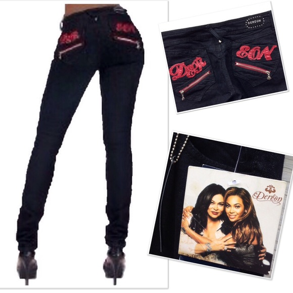 Dereon Denim - Dereon Beyonce Women's Black Skinny Jeans